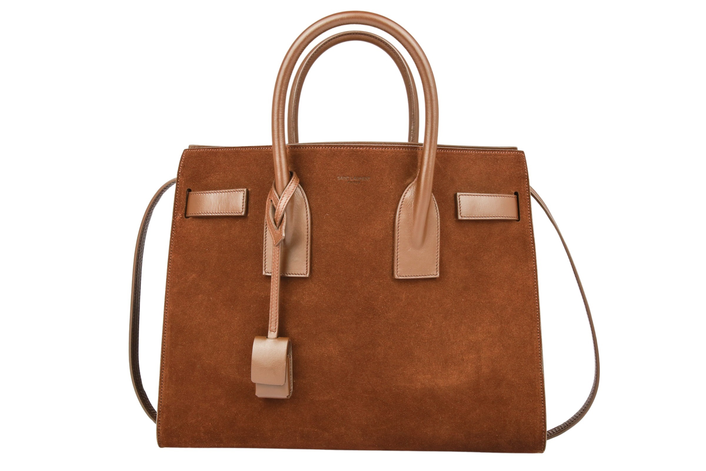 Saint Laurent Sac De Jour Small Veloursleder Braun