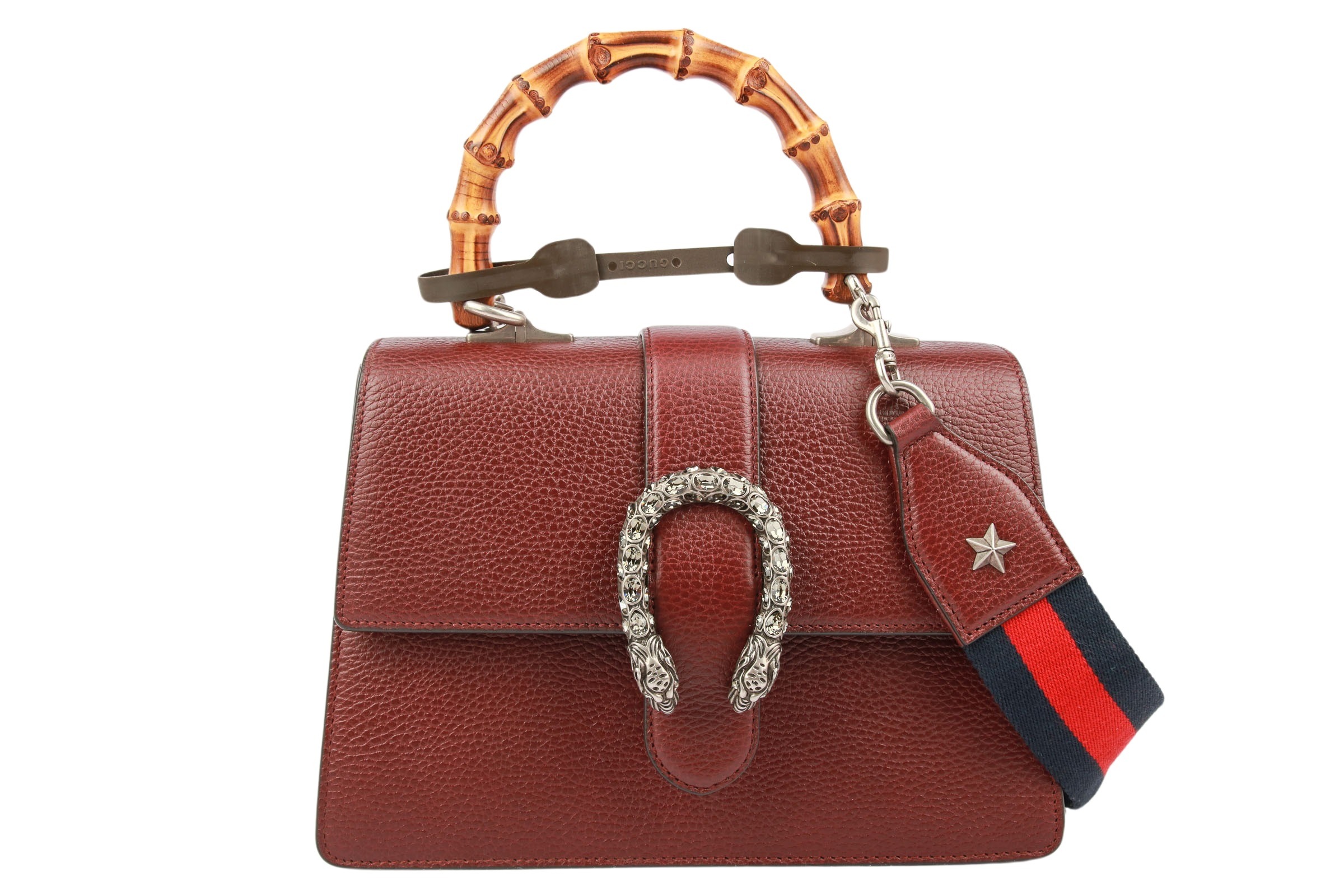 Gucci Dionysus Bamboo Leder Tasche Bordeaux
