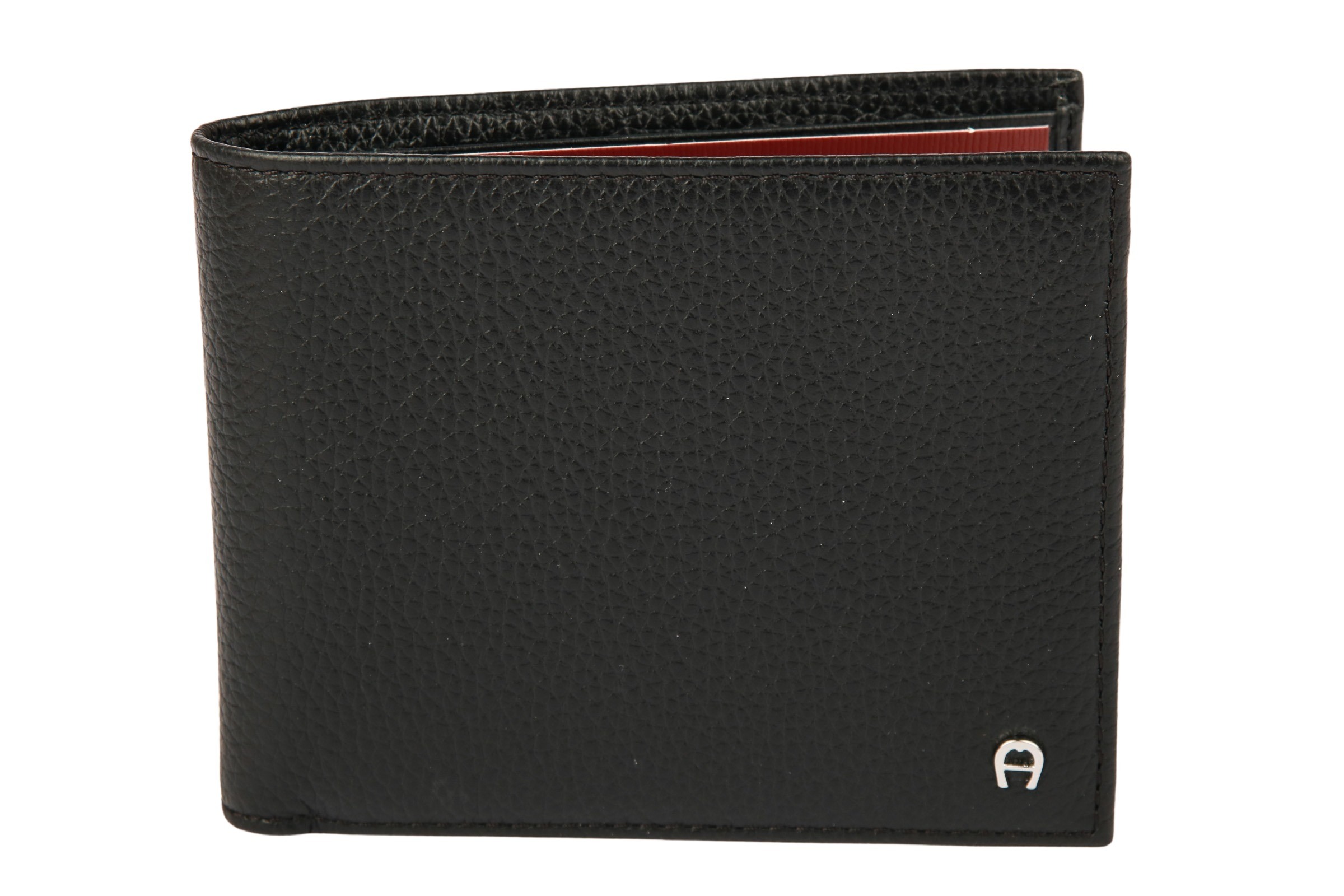 Aigner Portemonnaie Genarbtes Leder Schwarz