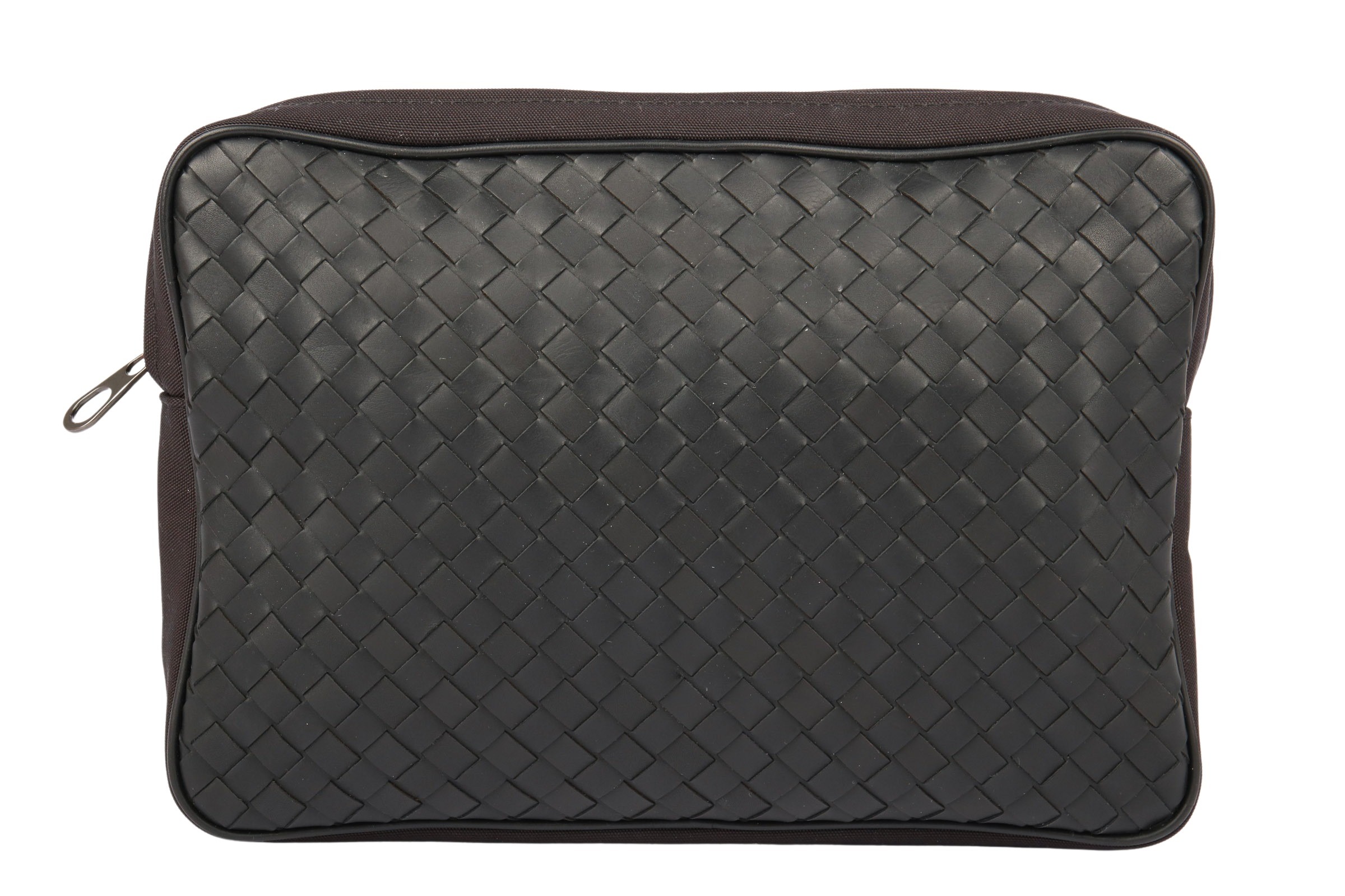 Bottega Veneta Intrecciato Travel Case Schwarz Leder