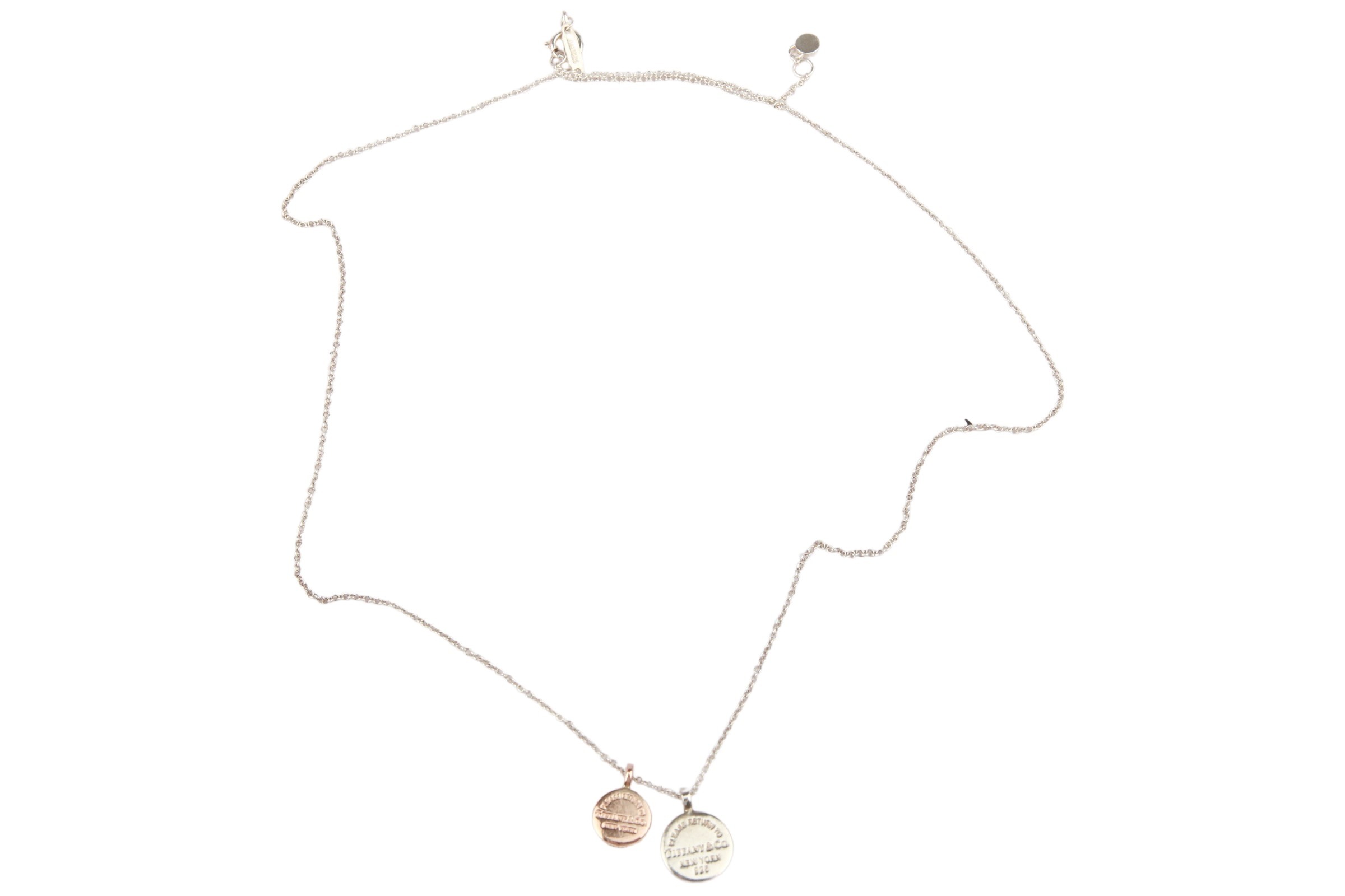 Tiffany & Co. Kette mit Anhängern Rosegold und Silber