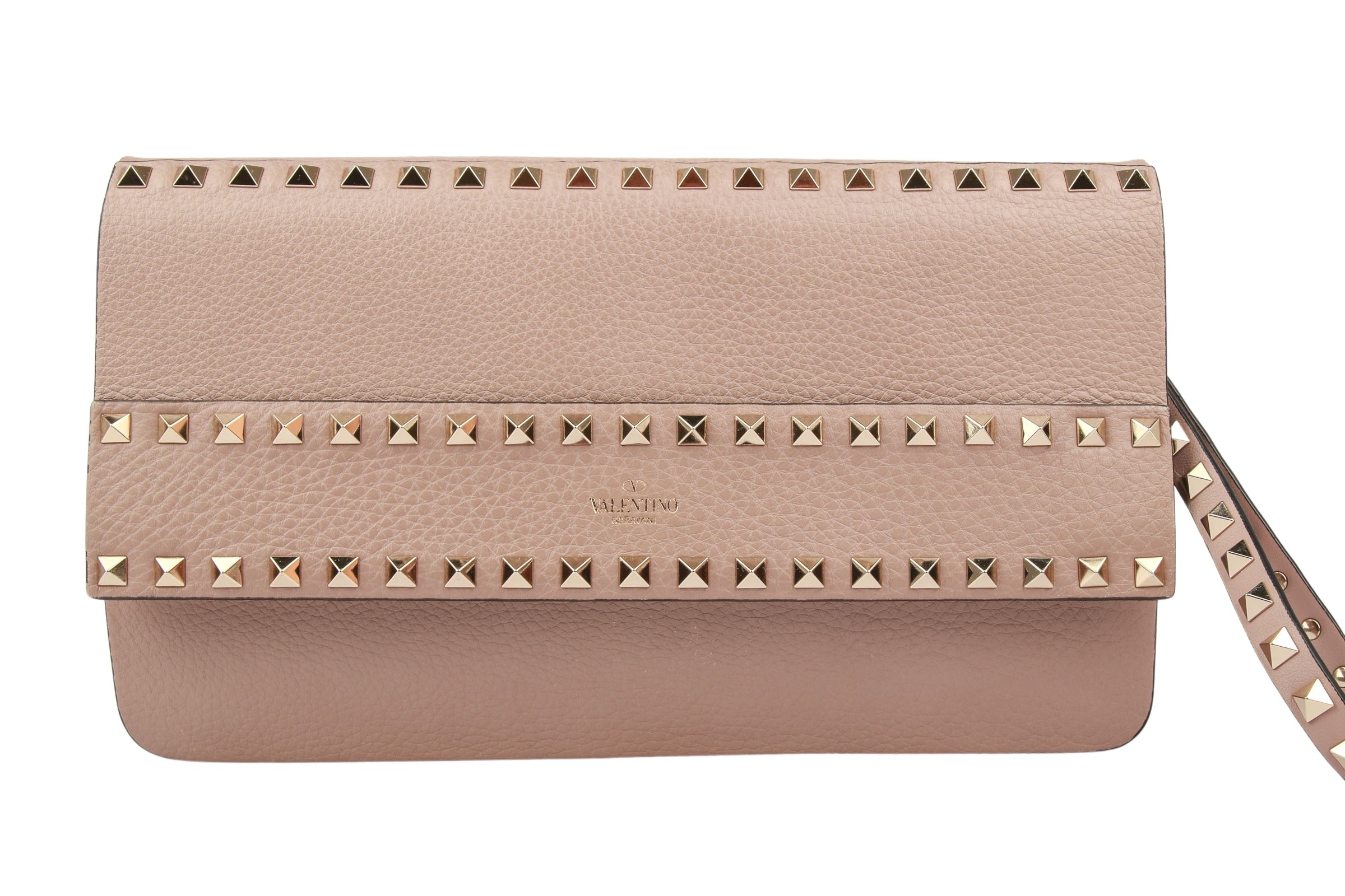 Valentino Rockstud Clutch Poudre