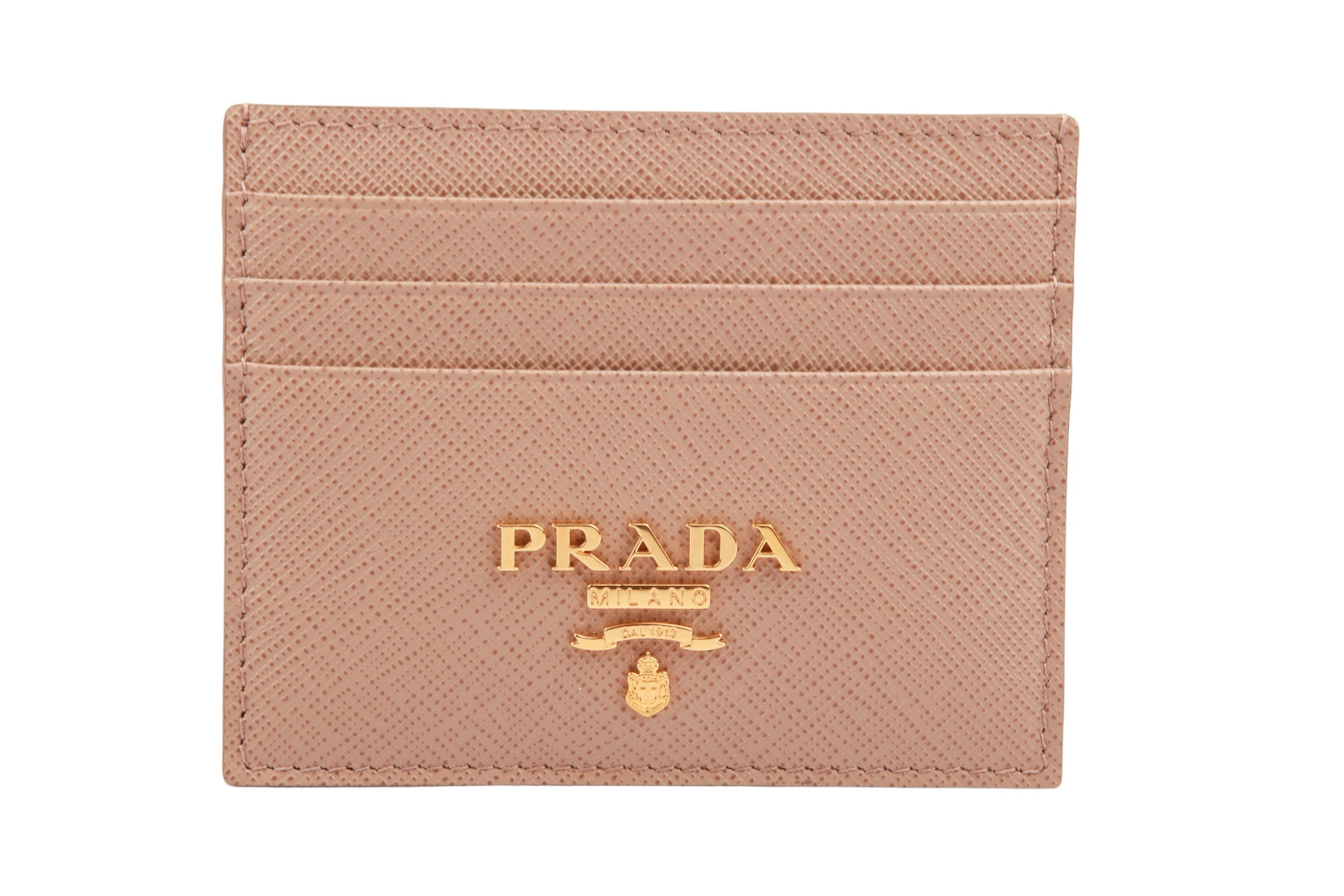 Prada Cardholder Saffiano Leder Beige