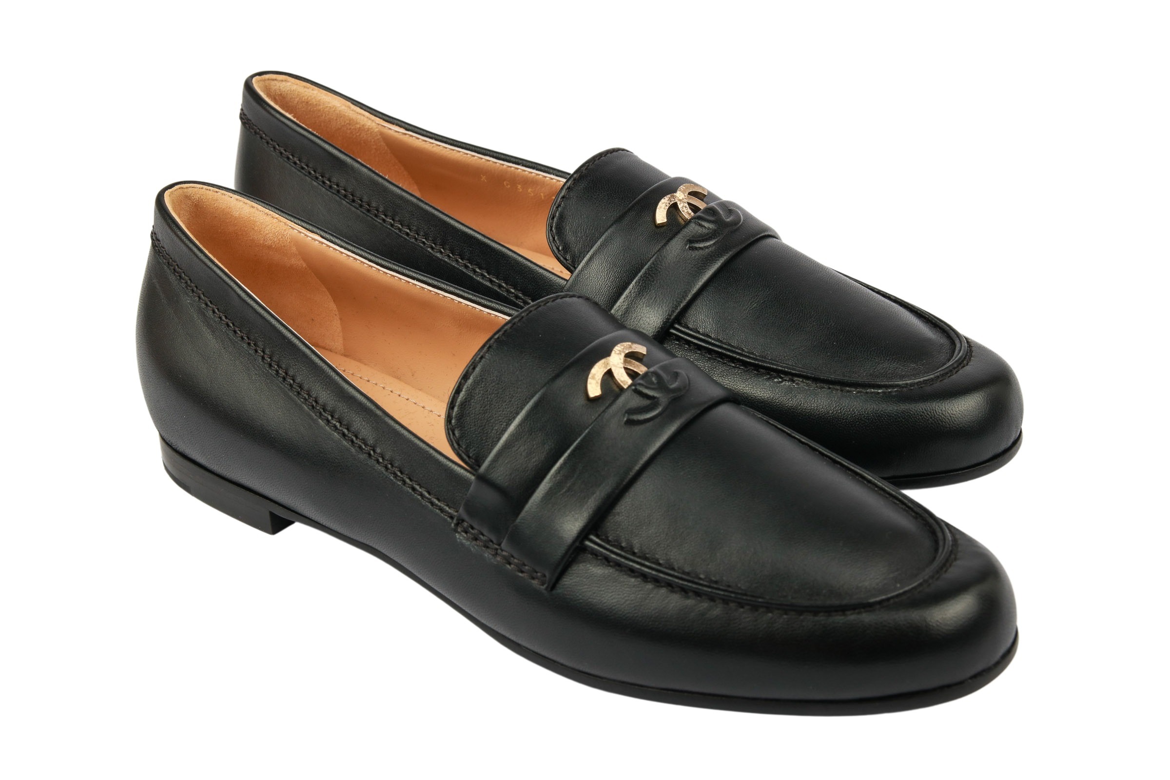 Chanel Loafer Leder Schwarz Gr. 41