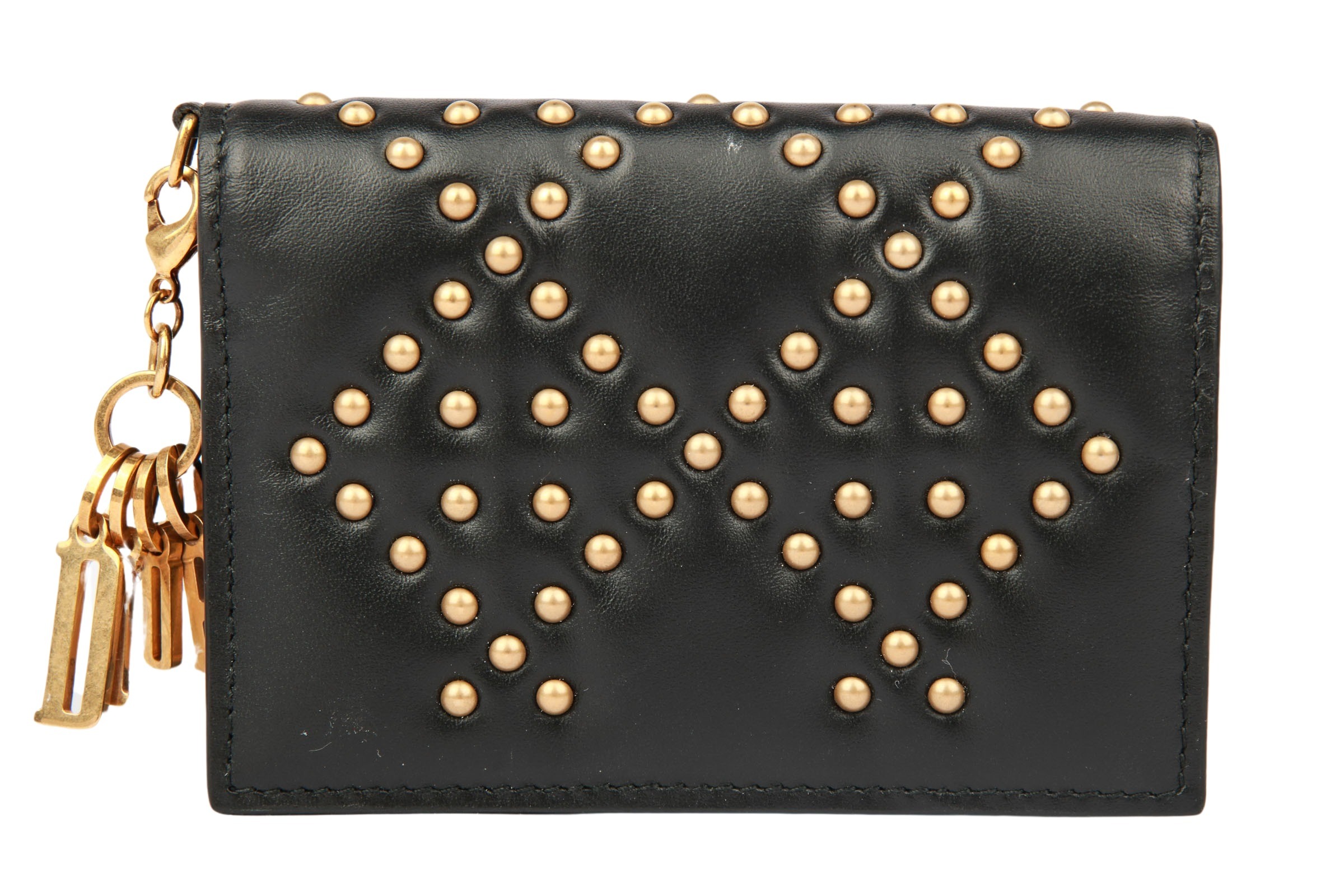 Christian Dior Lady Dior Cardholder Studded Black
