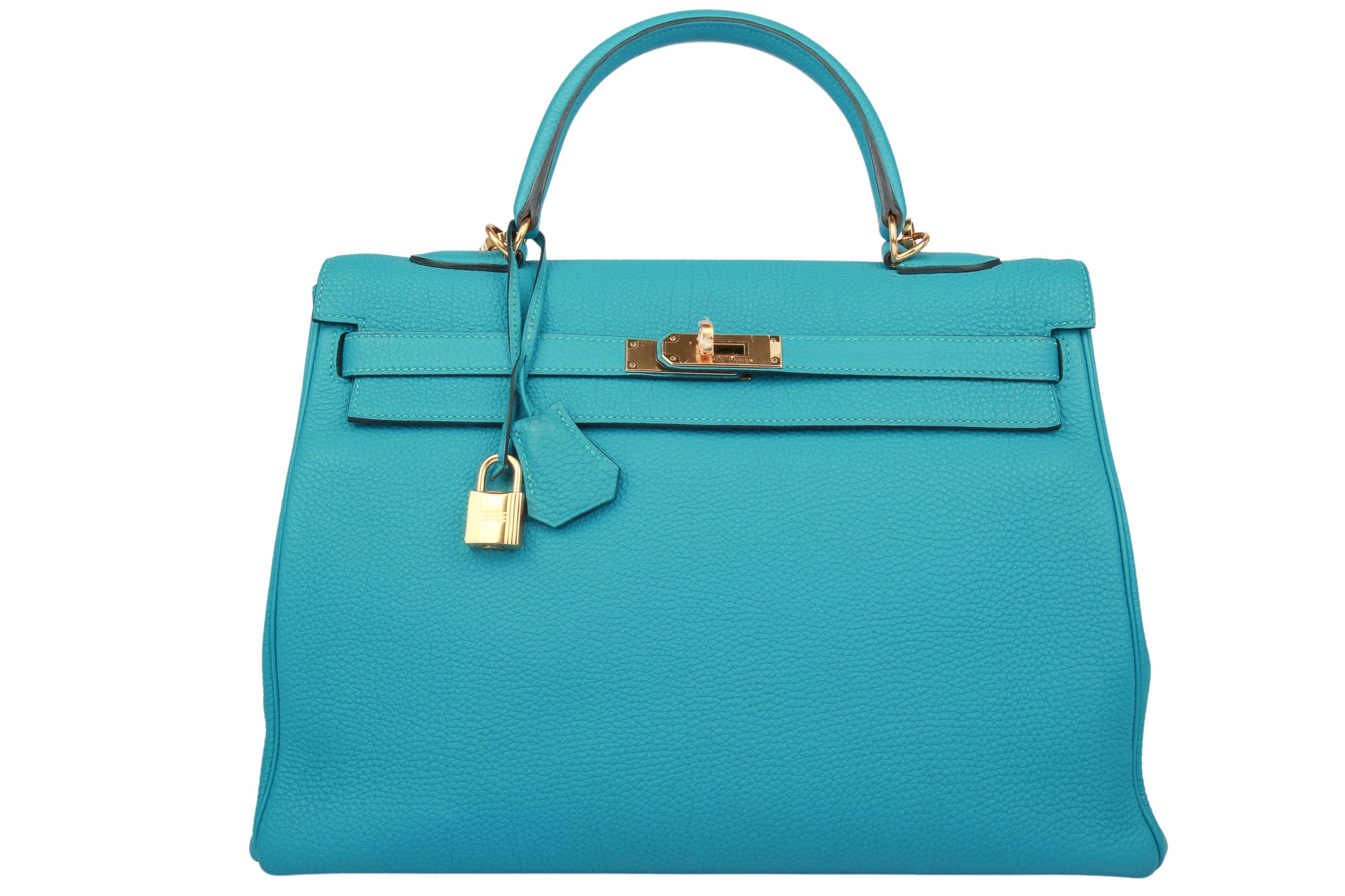 Hermès Kelly 35 Retourne Bleu Hydra Taurillon Clemence