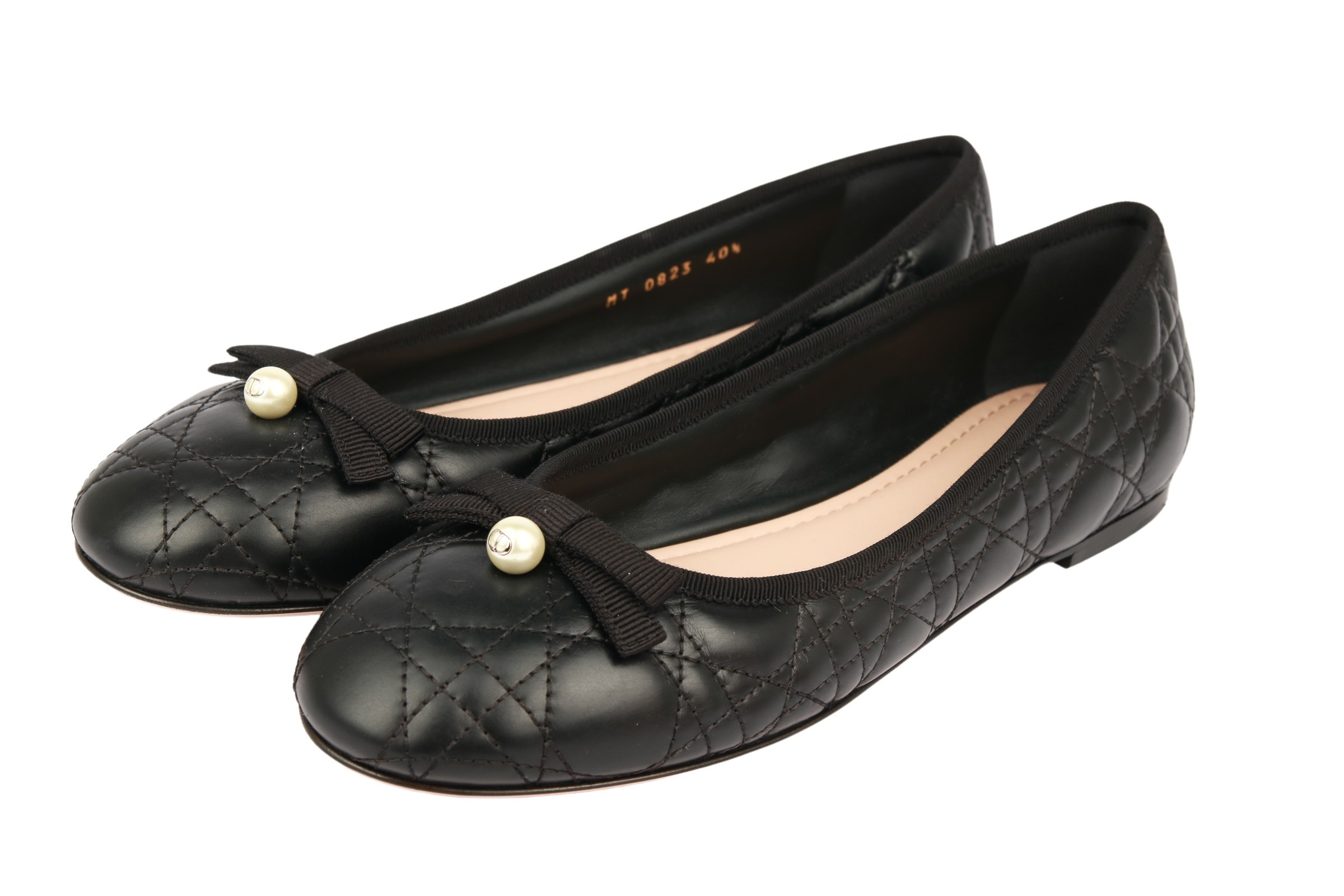 Dior Ballet Ballerina Gestepptes Cannage Kalbsleder Schwarz Gr. 40 1/2