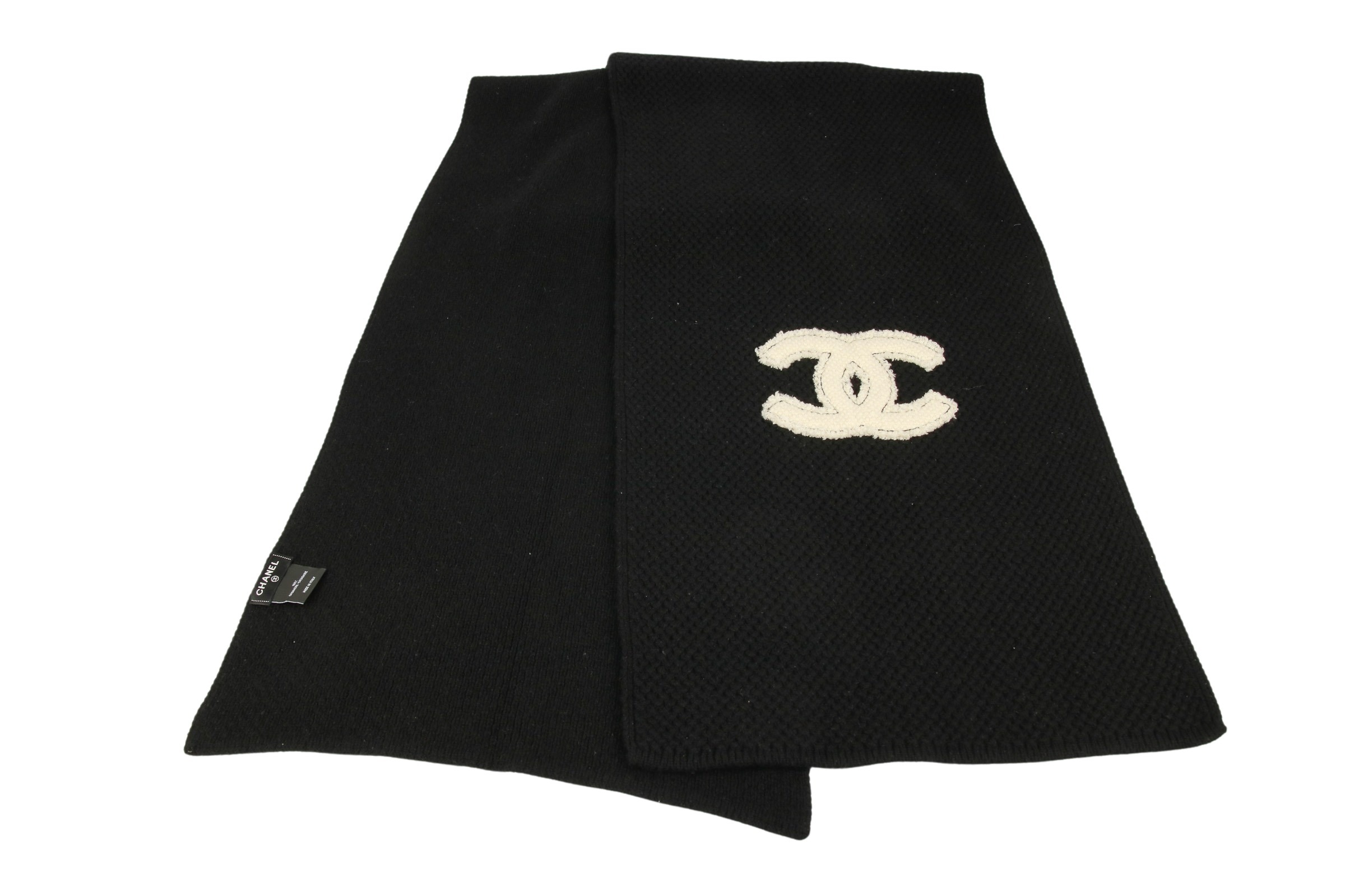 Chanel Strickschal Kaschmir Schwarz