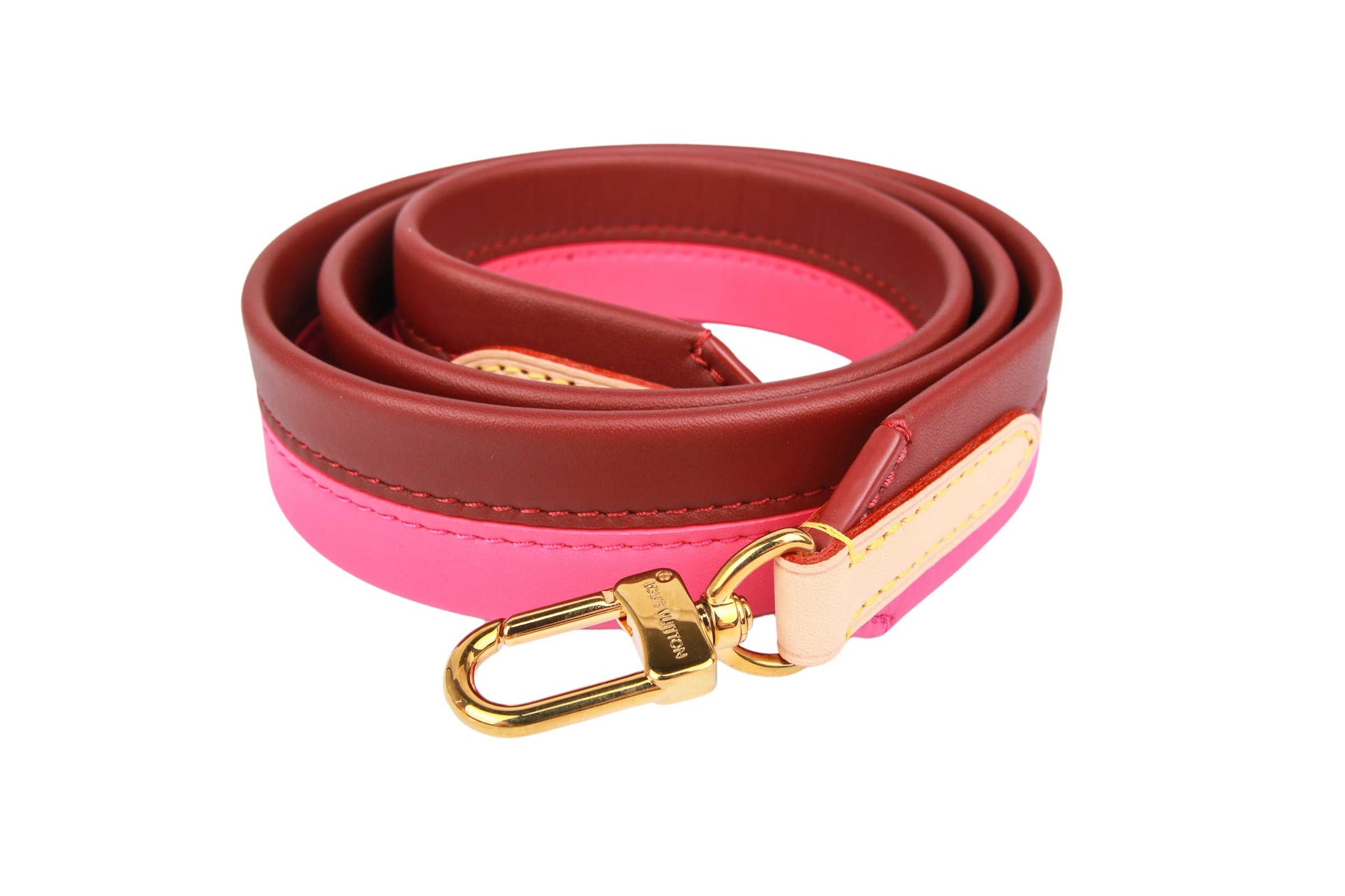 Louis Vuitton Schultergurt Pink Bordeauxrot Leder