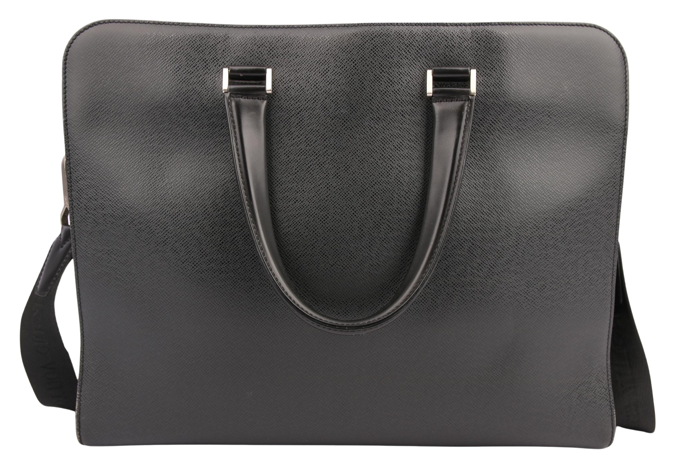 Louis Vuitton Aktentasche Voyage Taiga Leder Schwarz